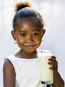 Girl drinking milk