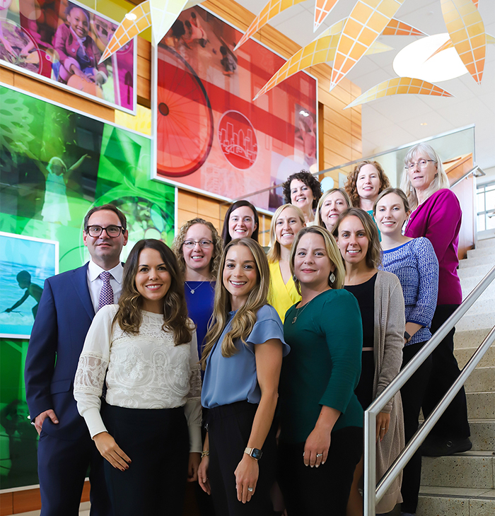 Cleft and Craniofacial Center Team in Children's Hospital lobby