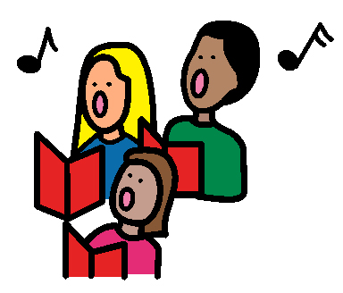 Three people singing