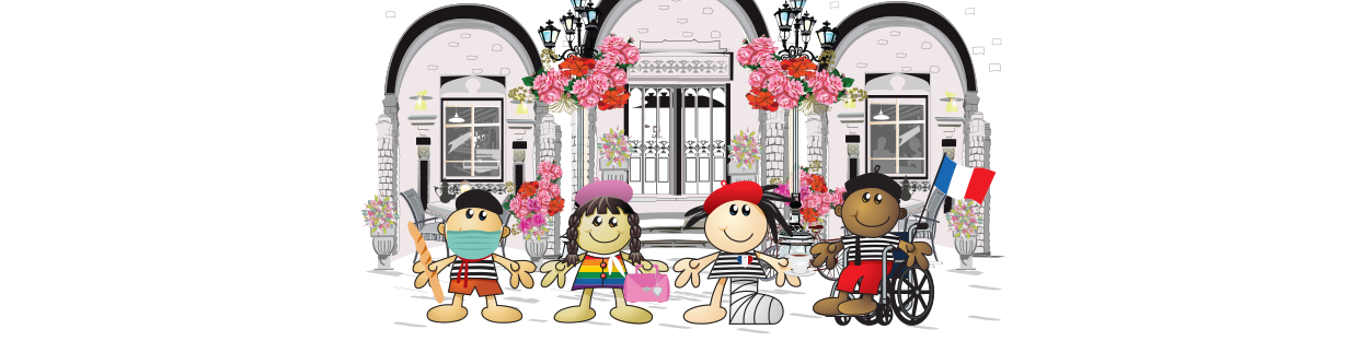 Sandy Strong and friends in Paris themed room