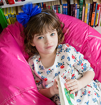 Gabby in bean bag chair