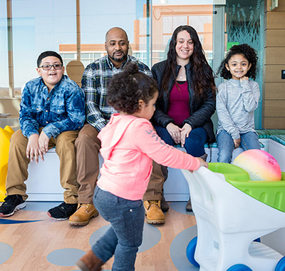 Halani with her parents, Crytal and Jason, and siblings Julian and Harlem.