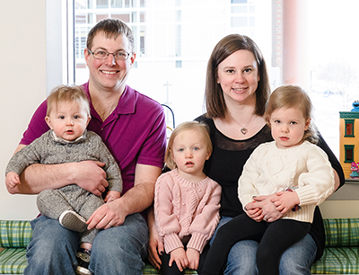 Samuel Glaub with his father, Jeffrey, mother, Catherine, and sisters Emma and Julie