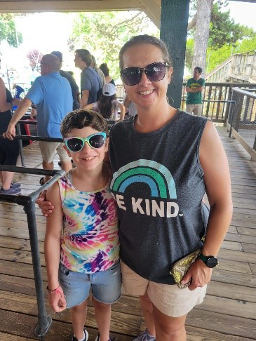 Nichole Laplaca wearing sun glasses with her Mom
