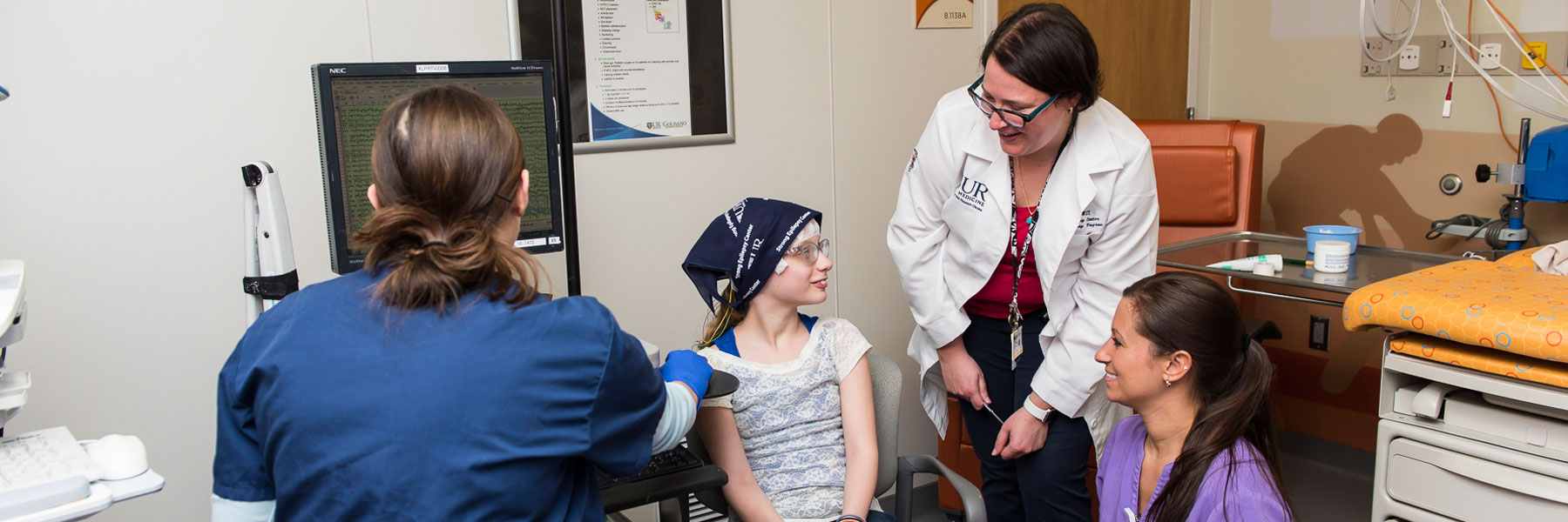 girl with doctor and tech