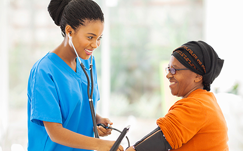 Nurse with patient