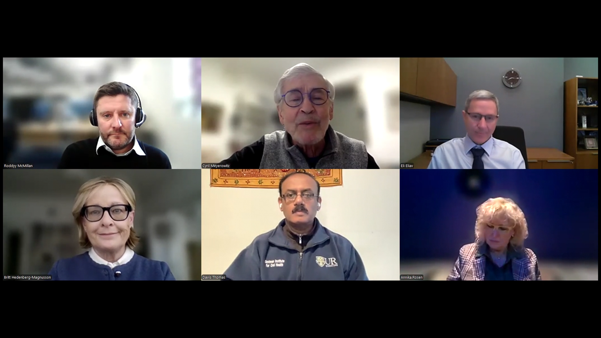 a screenshot of a zoom meeting with 6 participants shown.