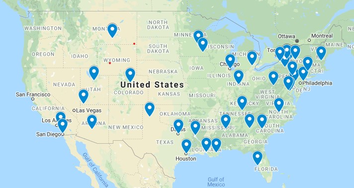 Practice Locations of Recent Graduates