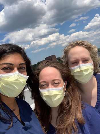 Fellows on helipad