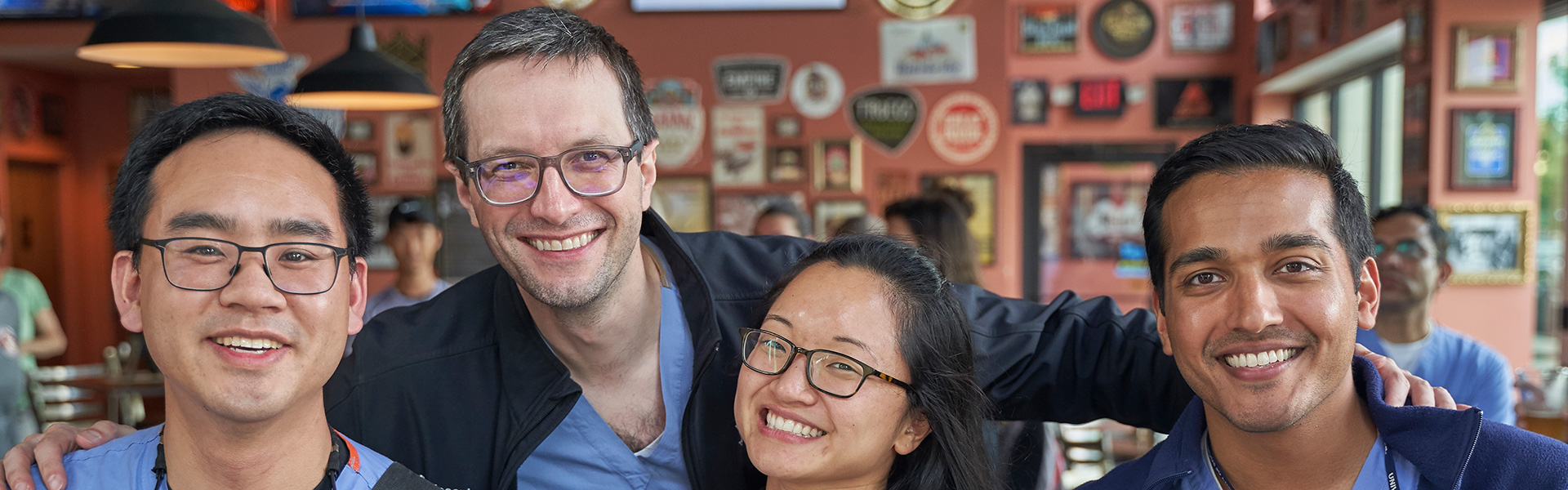 Residents Smiling in Restaurant