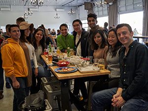 Residents Around a Table in a Restaurant