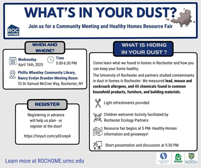 Flyer for the Community Meeting and Healthy Homes Resource Fair