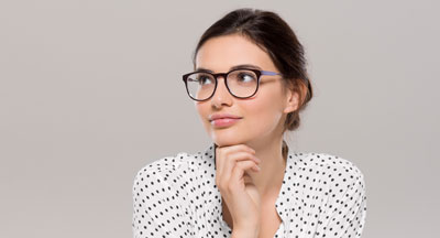 Woman wearing glasses