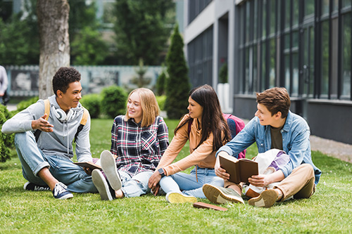 Group of teens talking