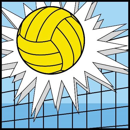 Yellow volleyball with a net