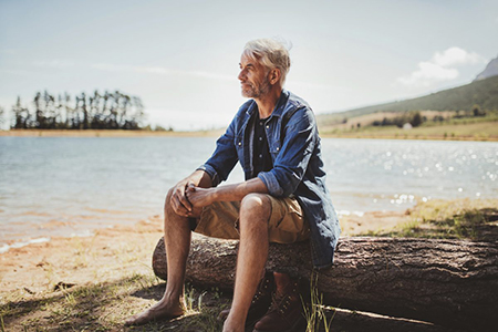 Man sitting on a rock