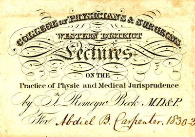 Class card of A. B. Carpenter