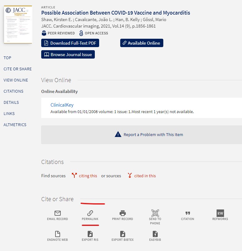 DiscoverUR Permalink Item Record