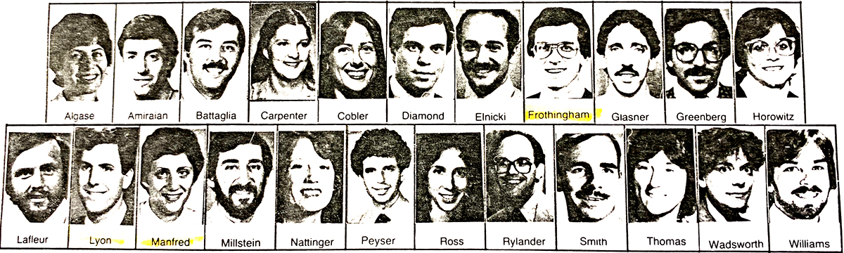 PGY-2s, 1985 PCPIM Class