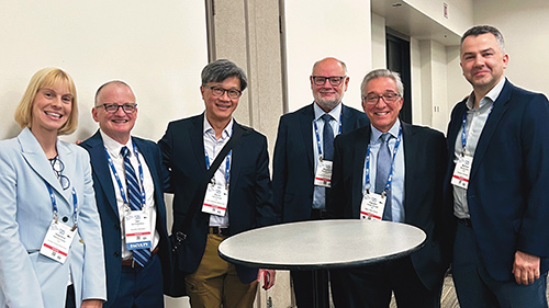 Left to right: Valentina Kutyifa, MD, PhD, Ilan Goldenberg, MD, David Huang, MD, Wojciech Zareba, MD, PhD, Claudio Schuger, MD, (of Wayne State University) and Mehmet Aktas, MBA, MD at Heart Rhythm Society annual meeting