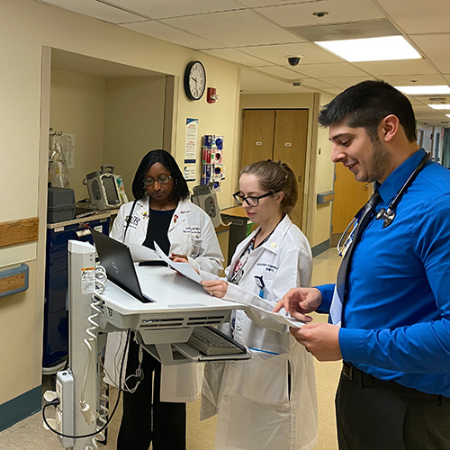 Medical Professionals talking in hospital