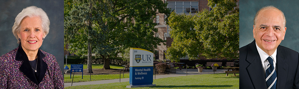 Susan McDaniel and Richard Ciccone, Front of psychiatry building