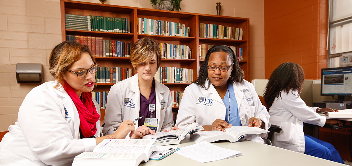 Group of residents/fellows studying