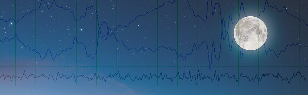 night sky with sleep graph on top
