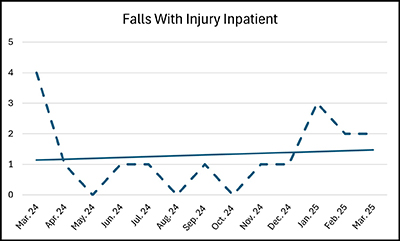 Line Graph: Falls with Injury Trend Over the Last 12 Months