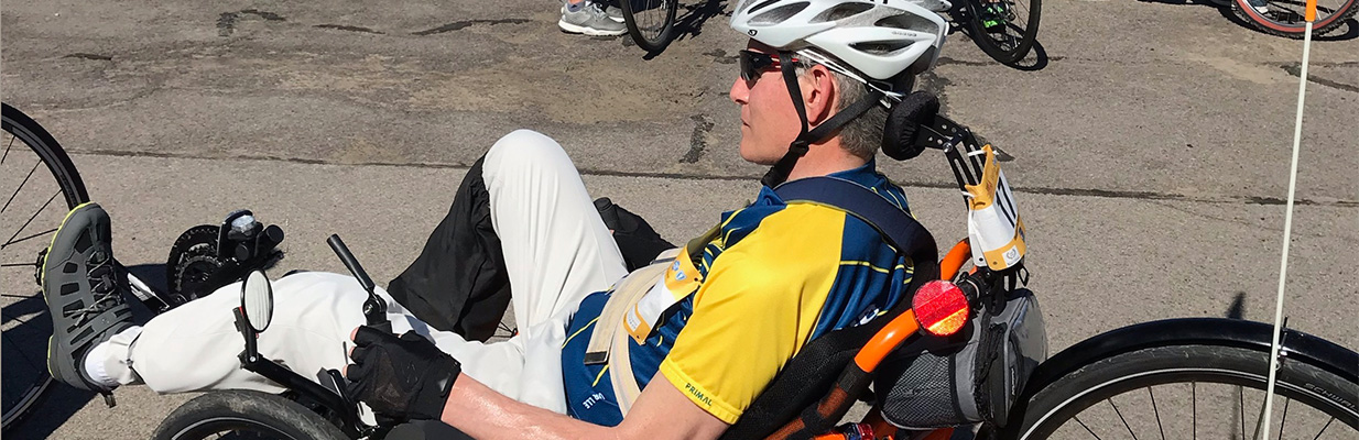 Dr. Brad Berk riding bike