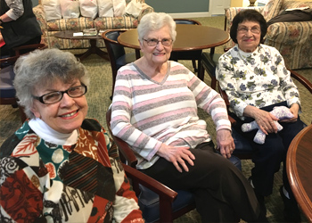 Volunteers at Willow Ponds in Penfield, NY gather to hand-make stuffed teddy bears for children at Golisano Children's Hospital at Strong Memorial Hospital.