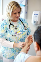 Nurse with patient