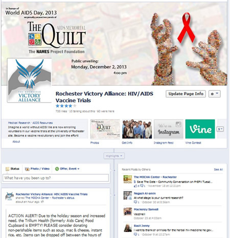 Screenhoot of Victory Alliance Facebook Page